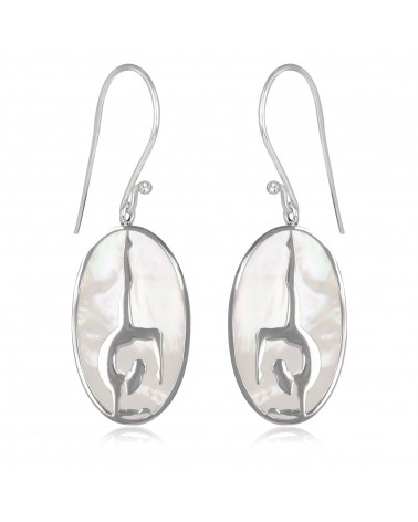 Boucles D'oreilles Yoga Zen En Argent 925 – Crochets, Fantaisie, Neufs Avec étiquettes